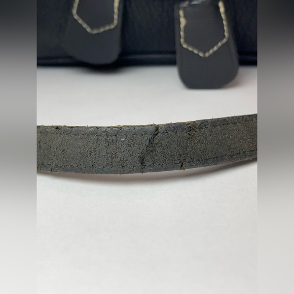 Vintage 90s Dooney & Bourke black pebbled leather drawstring bucket purse - Picture 11 of 14